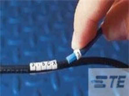 TE Connectivity Agastat 7000 Snap On Cable Marker, Black, White, 3.2 → 4.5mm Cable, for Cables, 5-1768044-2