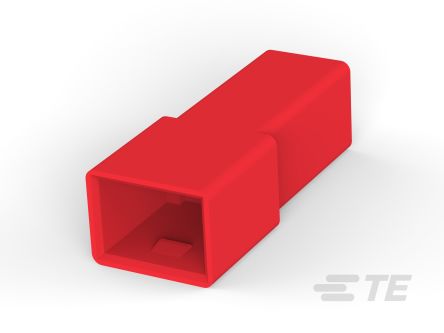 TE Connectivity, FASTIN-FASTON 250 1 Way Polyamide Crimp Terminal Housing, Red