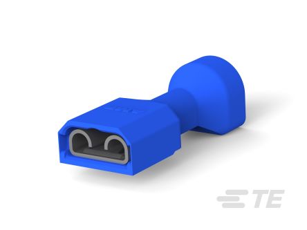 TE Connectivity Ultra-Fast 250 Blue Insulated Receptacle Spade Connector, Quick Disconnect Receptacle, 6.35 x 0.81mm