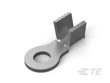 TE Connectivity, 40523 Uninsulated Ring Terminal, M4 (#8) Stud Size, Silver