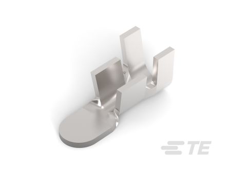 TE Connectivity 4099 Silver Uninsulated Male Spade Connector, Quick Disconnect, 3.18 x 0.51mm Tab Size