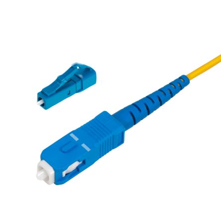StarTech.com LC to SC Simplex Simplex OS2 Fibre Optic Cable, Yellow, 5m