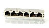 TE Connectivity Ethernet Connector, Board Mount, Cat5e 1 x 6 Port