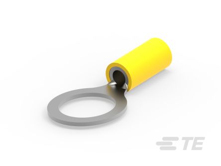TE Connectivity, 5207 Insulated Ring Terminal, M12mm Stud Size, Brown, Yellow