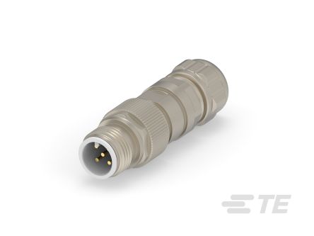 TE Connectivity Industrial Circular Connectors, 5 Contacts, M12 Connector, Plug, Male, IP67, M12 Series