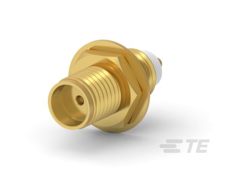 TE Connectivity 10532 Series, Jack Panel Mount SMA Connector, Threaded Termination, Straight Body