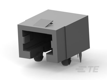 TE Connectivity 10606 Series Male RJ45 Connector, Board Mount, Cat3 Right Angle 1 Port 6 -Way