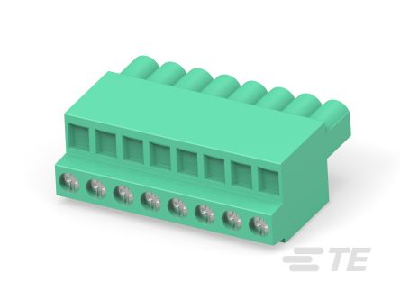 TE Connectivity, 5mm Pitch, Buchanan, 8 Way, Vertical, Pluggable Terminal Block, Plug, Board Mount, Push In