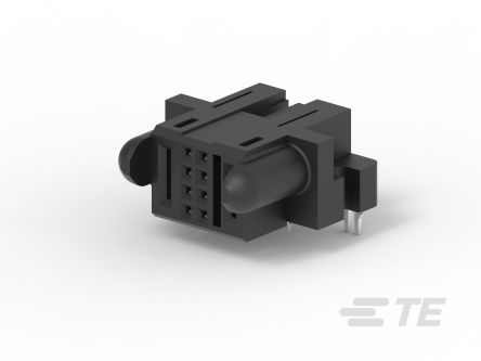 TE Connectivity MULTI-BEAM Series Right Angled Board Mount PCB Header, 10-Contact, 4-Row, 2.54mm Pitch, Press Fit,