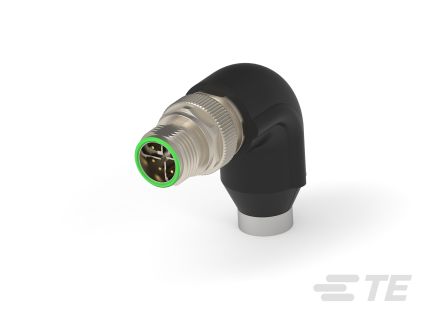 TE Connectivity Circular Connector, 8 Contacts, M12 Connector, Plug, Male, IP67, M12 Rail Right Angle Series