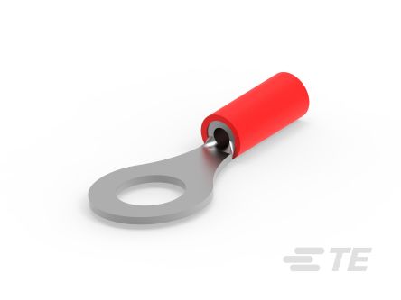 TE Connectivity, PIDG Insulated Ring Terminal, M8mm Stud Size, Red