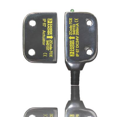 H.ZANDER ZCode-TCE Series Sliding Block for Mounting Magnetic Non-Contact Safety Switch, 24V dc, Plastic Housing, 2NC,