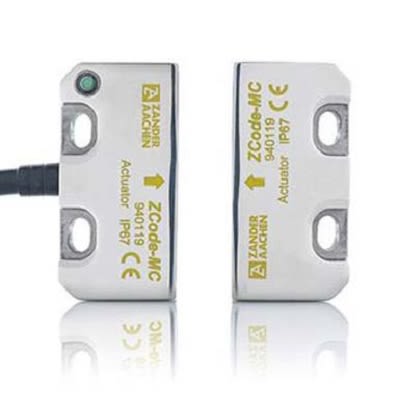 H.ZANDER ZCode-MC Series Sliding Block for Mounting Magnetic Non-Contact Safety Switch, 24V dc, Plastic Housing, 2NC,