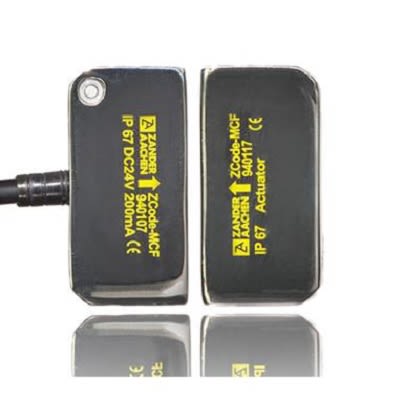 H.ZANDER ZCode-MCF Series Sliding Block for Mounting Magnetic Non-Contact Safety Switch, 24V dc, Plastic Housing, 2NC,