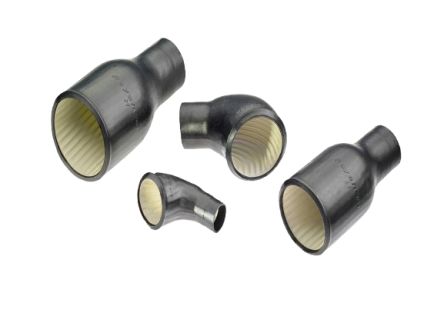 TE Connectivity Cable boot Black, Elastomer Adhesive Lined