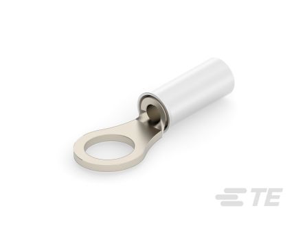 TE Connectivity, STRATO-THERM DIAMOND GRIP Insulated Ring Terminal, #10 Stud Size, White