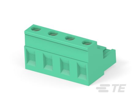 TE Connectivity Buchanan Series PCB Terminal Block, 4-Contact, 7.5mm Pitch, Wire, 1-Row, Push In Termination