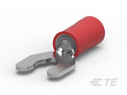 TE Connectivity PIDG Red Insulated Spade Connector, Spring Spade Terminal