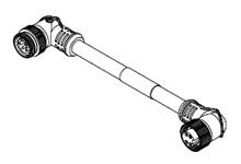 Molex Right Angle Male Mini-Change to Right Angle Female Mini-Change Cordset, 5m