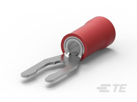 TE Connectivity PIDG Red Insulated Spade Connector, Spring Spade Terminal