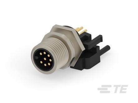 TE Connectivity Circular Connector, 8 Contacts, Panel Mount, M12 Connector, Plug, Male, IP67, M12 Connector Series