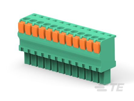 TE Connectivity, 3.81mm Pitch, Buchanan, 12 Way, Vertical, Pluggable Terminal Block, Plug, Push In Spring Termination,