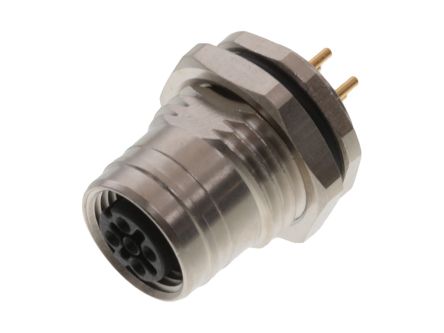 Molex Industrial Circular Connectors, 4 Contacts, PCB Mount, M12 Connector, Socket, Female, IP67, 120109 Series