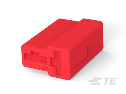 TE Connectivity, FASTIN-FASTON 250 2 Way Polyamide Crimp Terminal Housing, Red