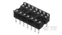 TE Connectivity, DIPLOMATE Straight 28 Way, Socket Mount Slotted Pin Pin IC Dip Socket