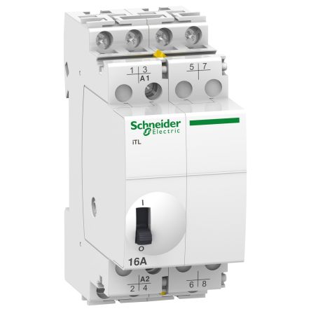 Schneider Electric DIN Rail Power Relay, 12V dc Coil, 16A Switching Current, 4PST