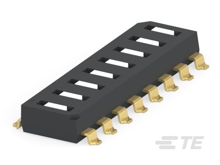 TE Connectivity 8 Way Surface Mount DIP Switch SPST