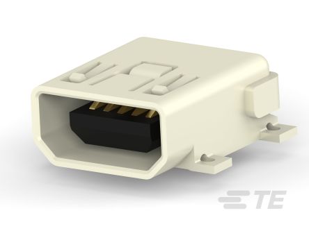 TE Connectivity Right Angle, Board Mount, Receptacle- Single Port Type Mini USB 2.0 Type-AB 2.0 USB Connector