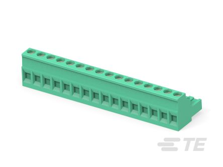 TE Connectivity, 5mm Pitch, Buchanan, 16 Way, Right Angle, Pluggable Terminal Block, Plug, 1-796640-6