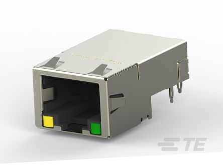 TE Connectivity OEG Series Female RJ45 Connector, Board Mount, CAT 5 Right Angle 1 Port 1 -Way