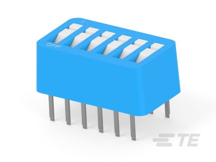 TE Connectivity 6 Way Through Hole DIP & SIP Switch