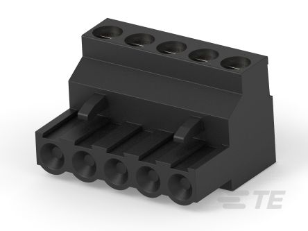 TE Connectivity Buchanan Series PCB Terminal Block, 5-Contact, 5mm Pitch, Board Mount, 1-Row, Plug In Termination