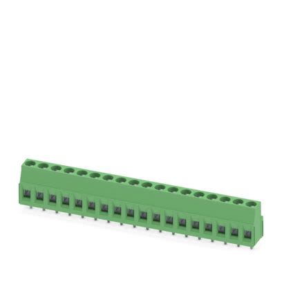 Phoenix Contact MKDSN Series PCB Terminal Block, 18-Contact, 5mm Pitch, Wave Soldering, 1-Row, Screw Termination