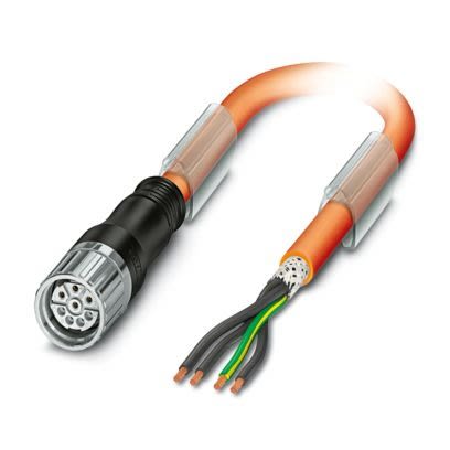 Phoenix Contact 1620404, Armoured, 5m 4+3+PE Core, Orange Power Cable +105°C