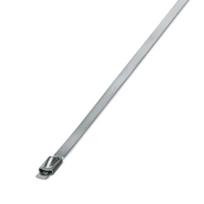 Phoenix Contact Cable Ties, Steel Strip, 679mm x 4.6 mm, Silver Stainless Steel, Pk-100units