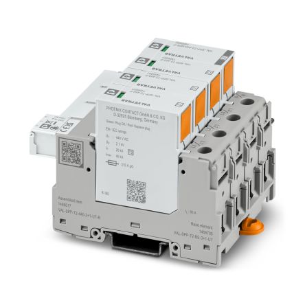 Phoenix Contact, VAL-SPP Surge Arrester 440 V dc Maximum Voltage Rating 40kA Maximum Surge Current Type 2 Arrester