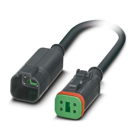 Phoenix Contact Straight Male 4 way Deutsch to Straight Female 4 way Deutsch Sensor Actuator Cable, 300mm