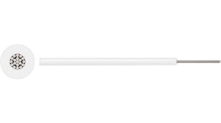 RND 475 Series White 0.75 mm² Hook Up Wire, 18 AWG, 100m, Silicone Insulation, 475-00493