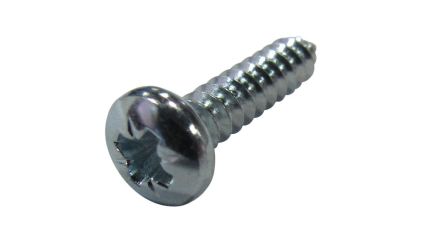 RND Zinc Carbon Steel Pan Head Self Tapping Screw, 9.5mm Long