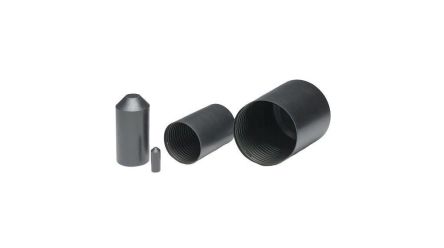 RND Adhesive Lined End Cap, Black 75 → 31mm Sleeve Dia. x 145mm Length 2.3:1 Ratio, 465 Series