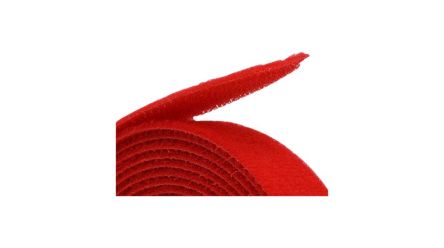 RND Hook and Loop Cable Tie,, 10m x 20 mm, Red Polypropylene