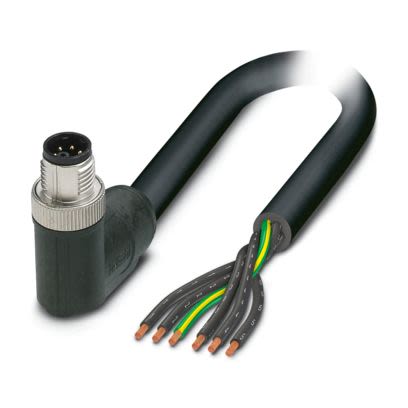 Phoenix Contact SAC PVC 6 x 1.5 mm² 6 Core Power Cable, Black, Grey Polyvinyl Chloride PVC, 10m