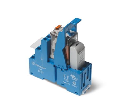 Finder 58 Series Interface Relay, DIN Rail Mount, 24V Coil, DPDT, 2-Pole, 10A Load