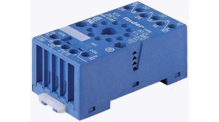 Finder 90 250V DIN Rail Relay Socket, for use with 60.13 Relays