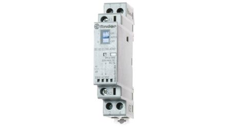 Finder 22 SERIES 22 Contactor, 24 V ac/dc Coil, 2-Pole, 25 A, 6250 KVA, 1 NO + 1 NC, 250 V