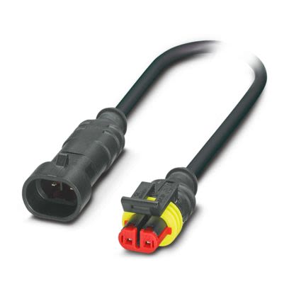 Phoenix Contact Straight Male 2 way 2-Pole to Straight Female 2 way 2-Pole Sensor Actuator Cable, 600mm